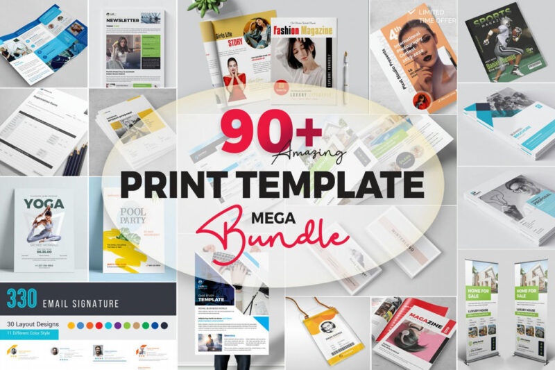 90+ Print Templates Mega Bundle Free Download