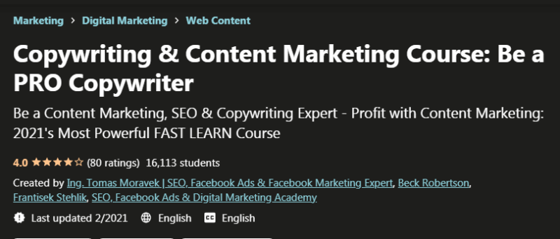 Copywriting & Content Marketing Course – Be a PRO Copywriter Free Download