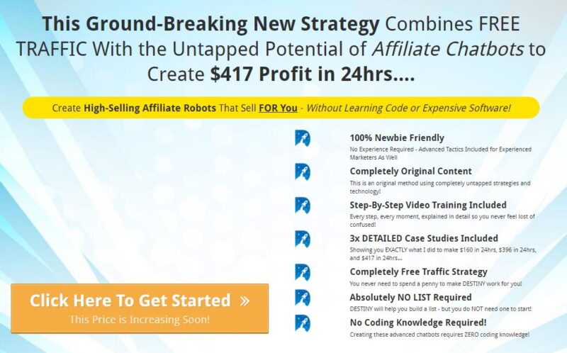 [GET] DESTINY – Learn To Make Your First Chatbot The Fast and Effective Way