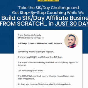 [SUPER HOT SHARE] Duston MacGroarty – Build A $1K/Day Affiliate Business UP1 Download