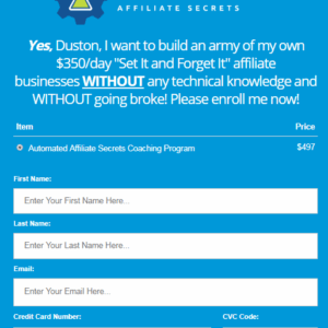 [SUPER HOT SHARE] Duston McGroarty – Automated Affiliate Secrets Download