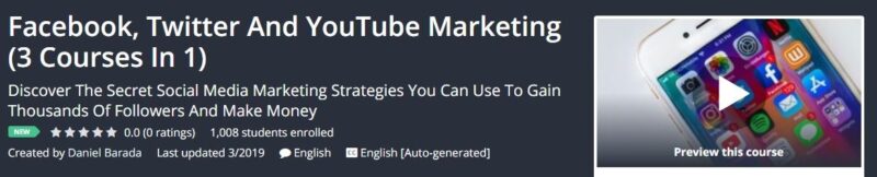 [GET] Facebook, Twitter And YouTube Marketing (3 Courses In 1) Download
