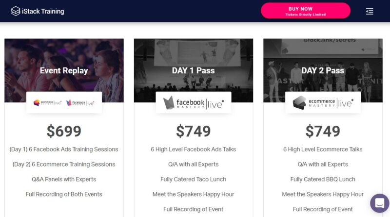 [SUPER HOT SHARE] Istack – Facebook & Ecommerce Mastery Live 2019 Replay $749