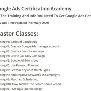 Jack Hopman – Google Ads Certification Academy Download