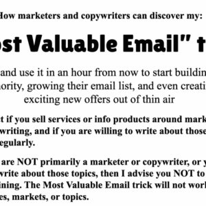 John Bejakovic – Most Valuable Email Download