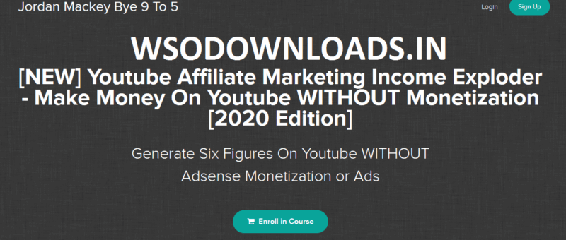 [SUPER HOT SHARE] Jordan Mackey – [NEW] Youtube Affiliate Marketing Income Exploder [2020 Edition] Download