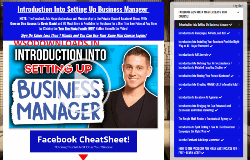 [SUPER HOT SHARE] Kevin David – Facebook Ads Ninja Masterclass Mini Course 2020 Download