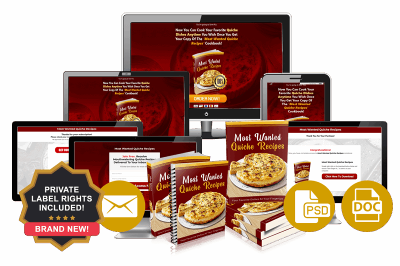 Most Wanted Quiche Recipes | Instant Niche PLR Free Download
