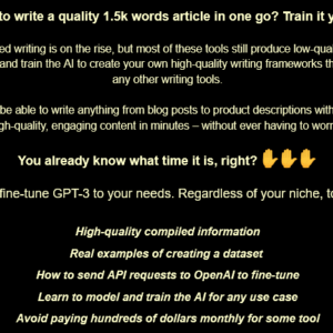 [METHOD] Stop Wasting Money on AI Writers Train And Fine-Tune Your Own AI For Free With No Code ⚡⚡⚡Real Method & Practice Examples ⚡⚡ Download