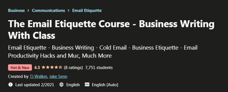 The Email Etiquette Course – Business Writing With Class Free Download