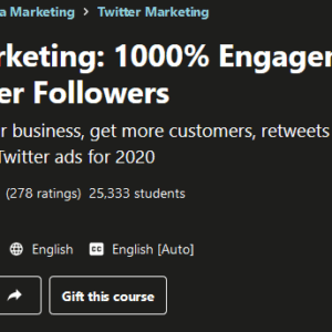 [GET] Twitter Marketing – 1000% Engagement & More Twitter Followers Free Download